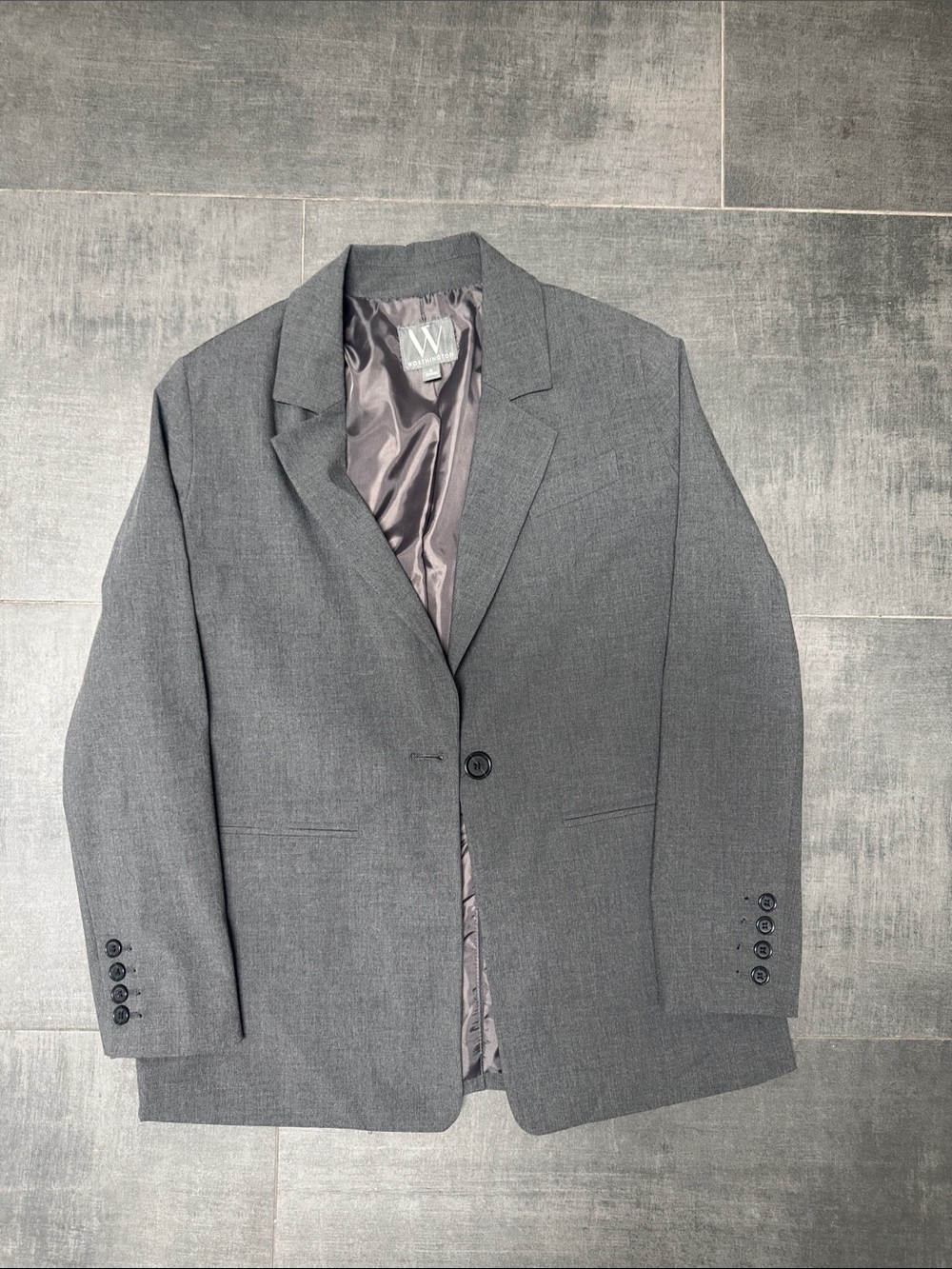 Worthington Gray Single-Button Women's Blazer